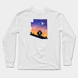 Arizona Desert Retro UFO Long Sleeve T-Shirt
